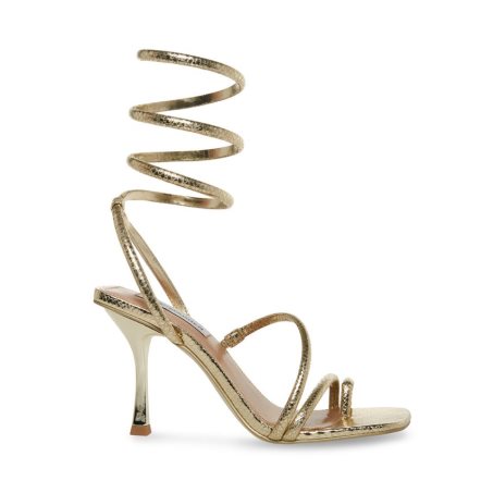 Gold Steve Madden Shantelle Snake Women's Heels Sandals | PH 584116UM